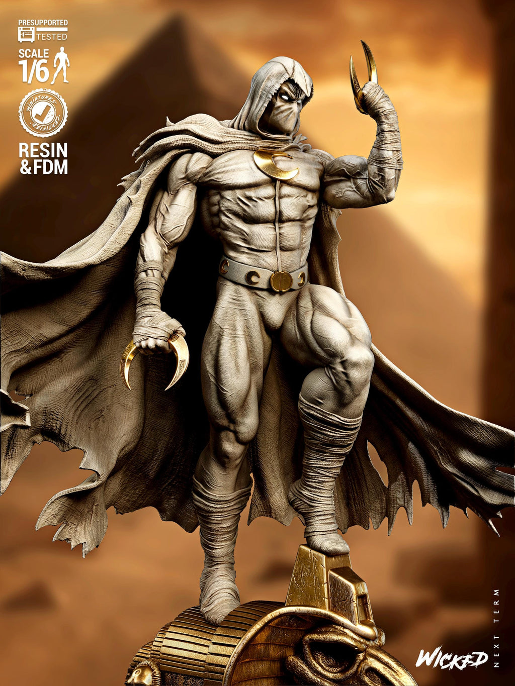 The Lunar Warden - Vigilante Midnight Guardian Spector Moon Knight Resin Figure 16K