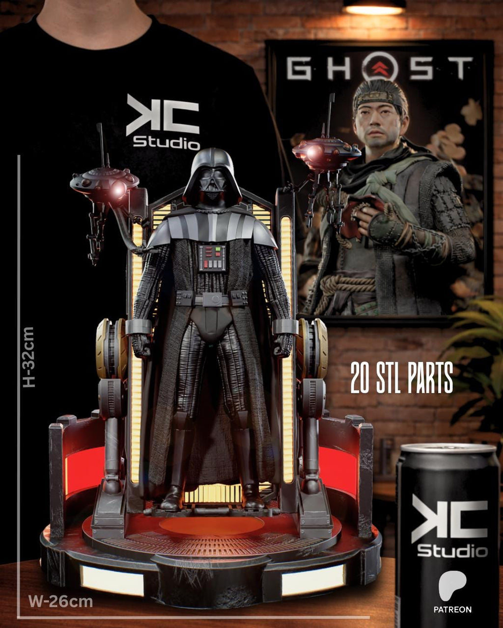 Emperors Champion - Sci-fi Dark Lord Chosen One Darth Vader Resin Figure 16K
