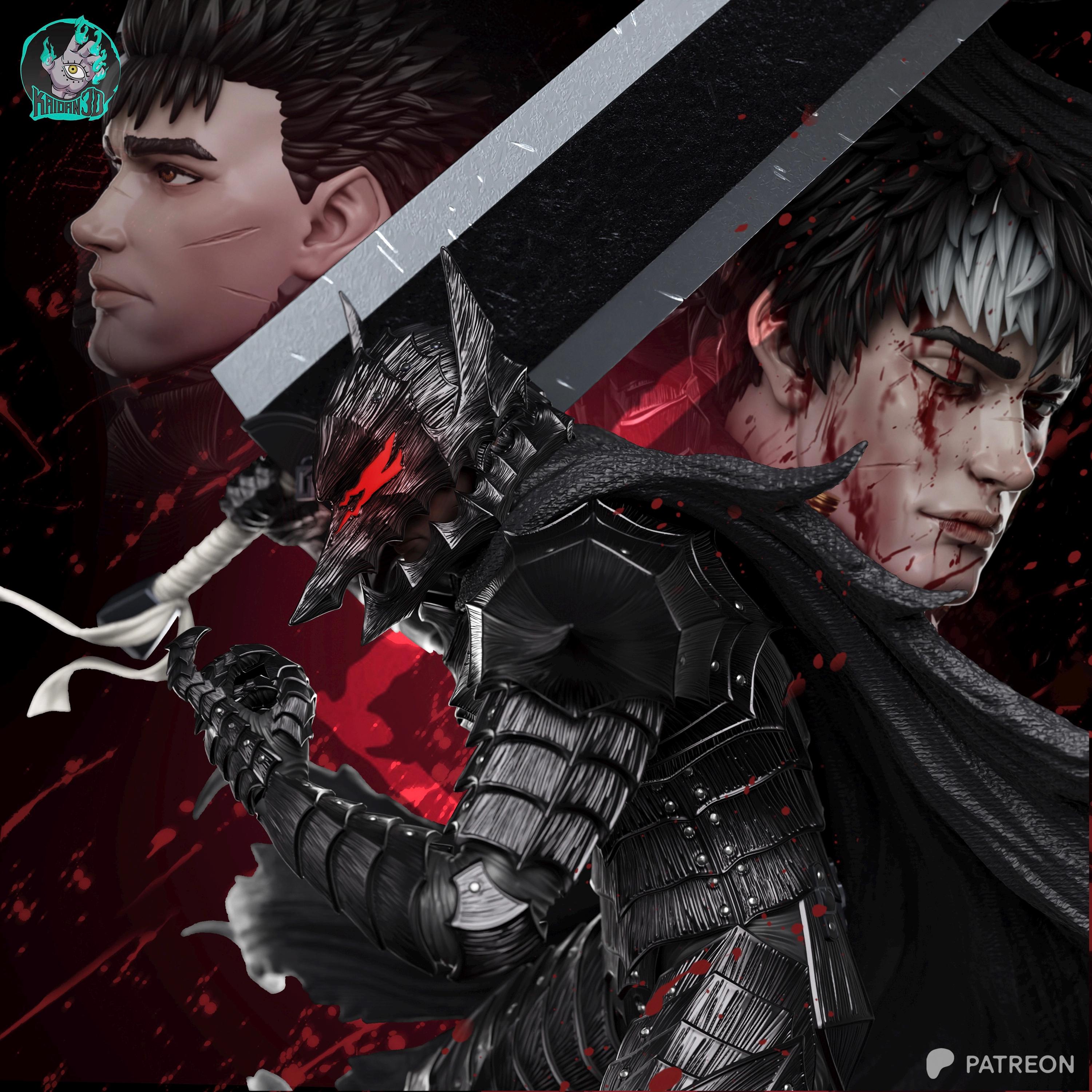Black Iron Revenant - Dark Fantasy Berserker Knight Anime Guts Resin Figure 16K