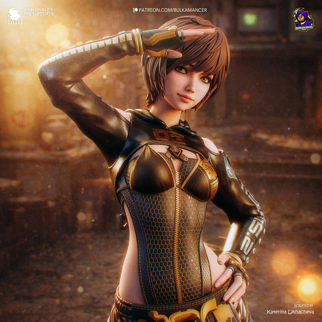 Warden Of Eidos - Sci-fi Cyber Support Futuristic Cyberpunk Lily Resin Figure 16K