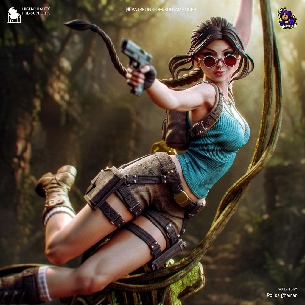 The Relic Huntress - Archeologist Adventurer Temple Raider Lara Croft Resin Figure 16K