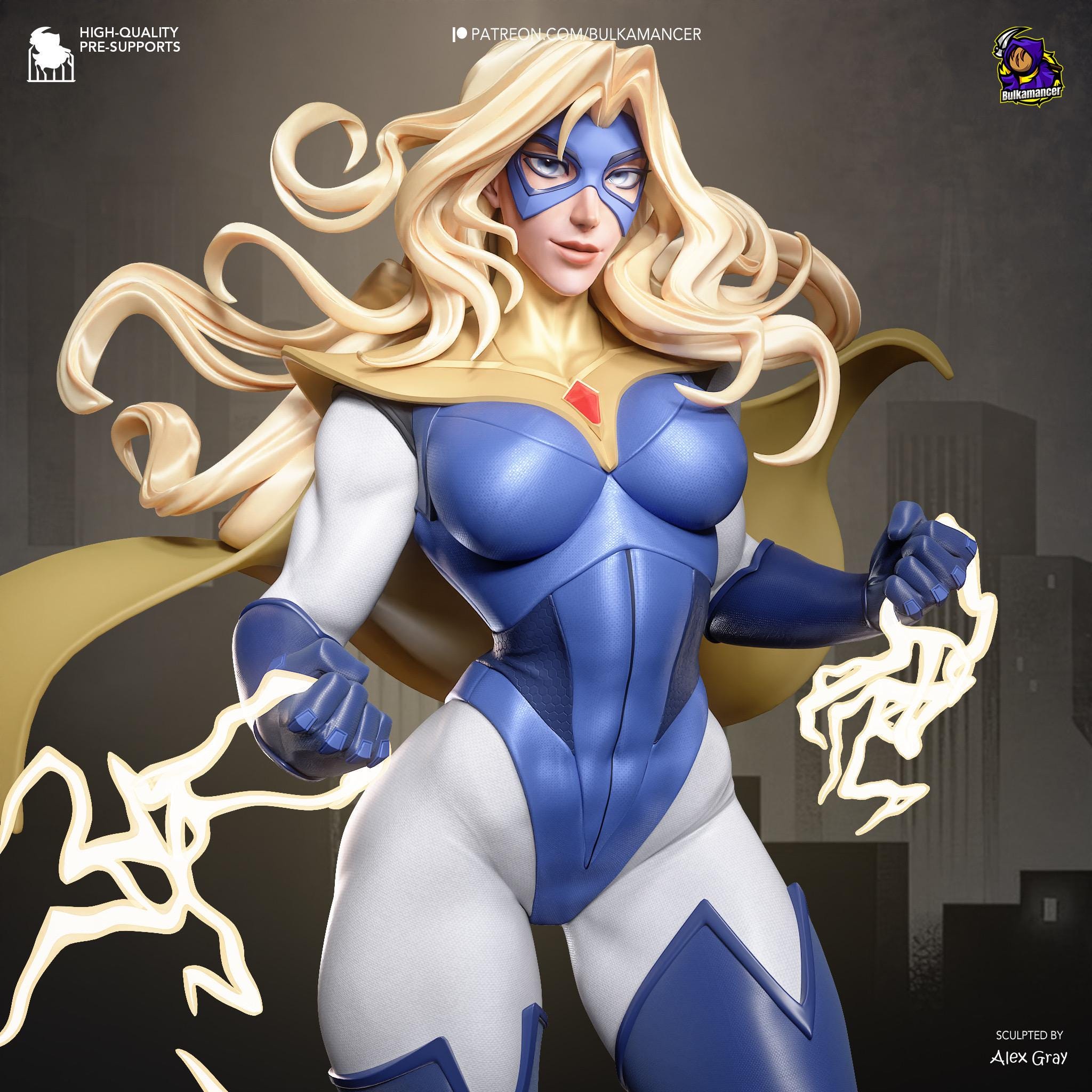 The Golden Ignition - Blaze Operative Solar Runner Blonde Blazer Resin Figure 16K