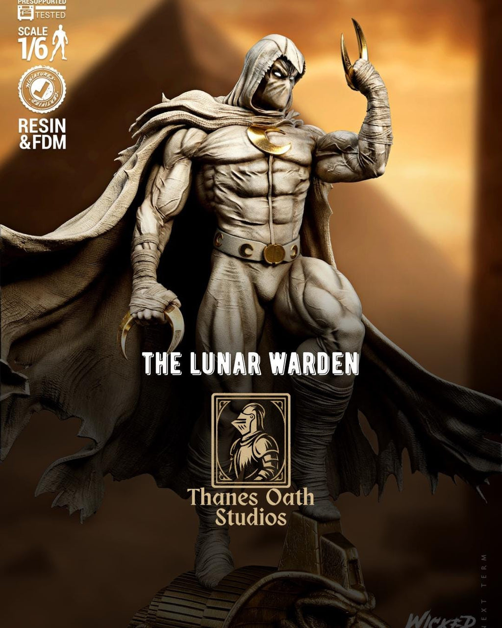 The Lunar Warden - Vigilante Midnight Guardian Spector Moon Knight Resin Figure 16K