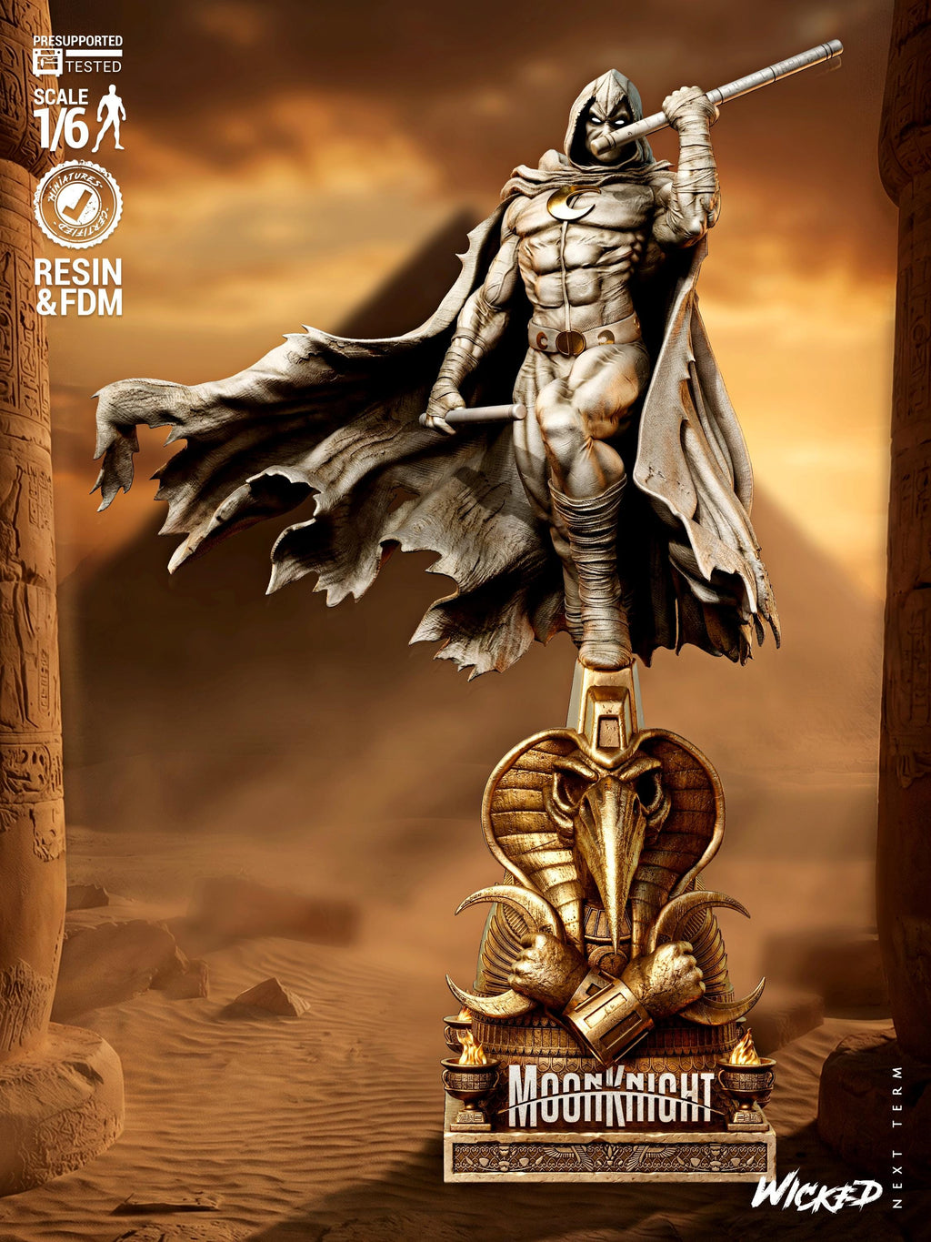The Lunar Warden - Vigilante Midnight Guardian Spector Moon Knight Resin Figure 16K