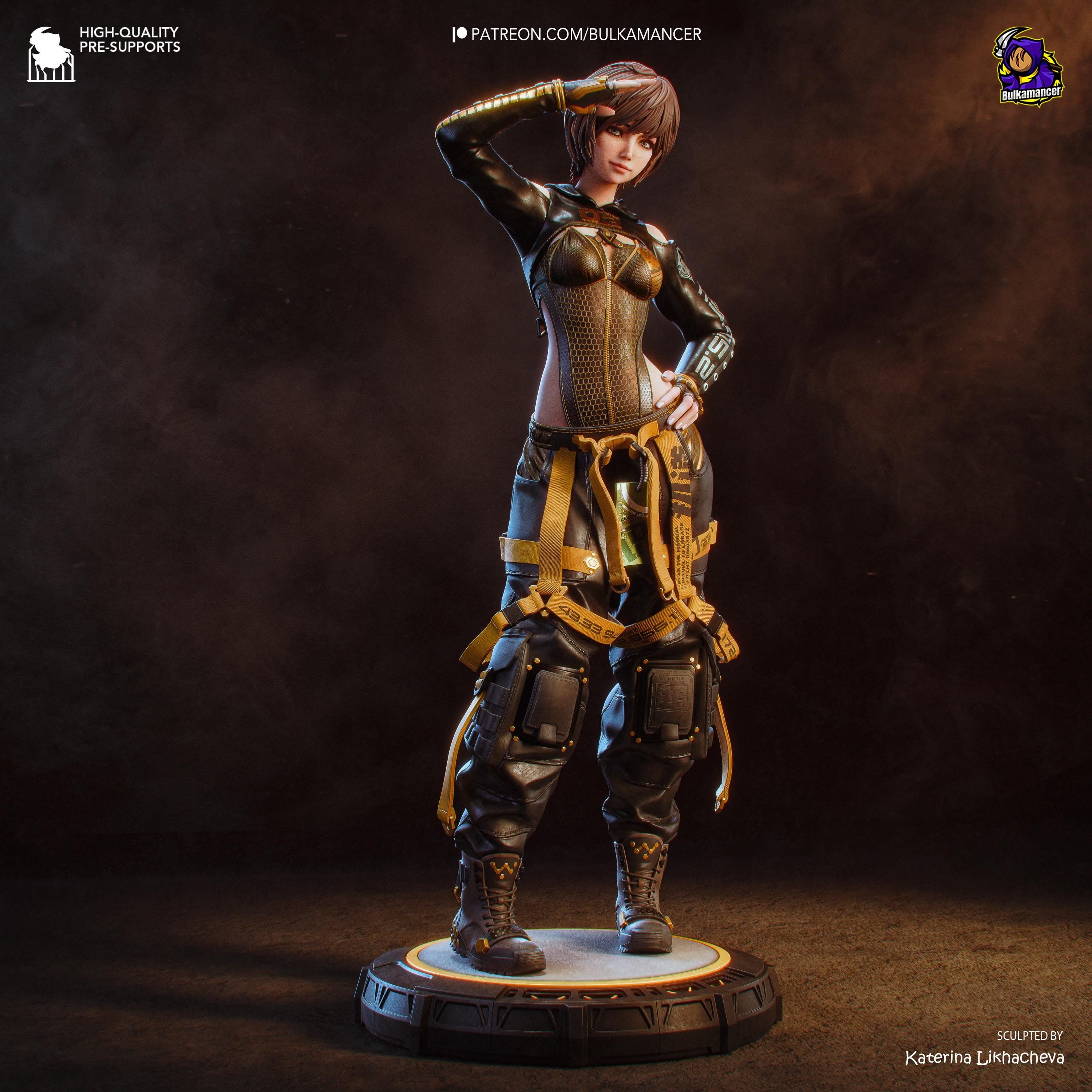 Warden Of Eidos - Sci-fi Cyber Support Futuristic Cyberpunk Lily Resin Figure 16K