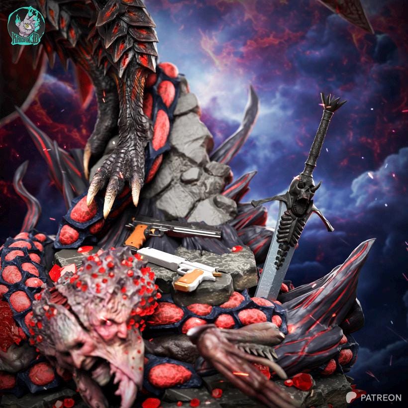 Hellborn Devil Hunter - Demon King Devil Warrior Dante SDT Resin Figure 16K