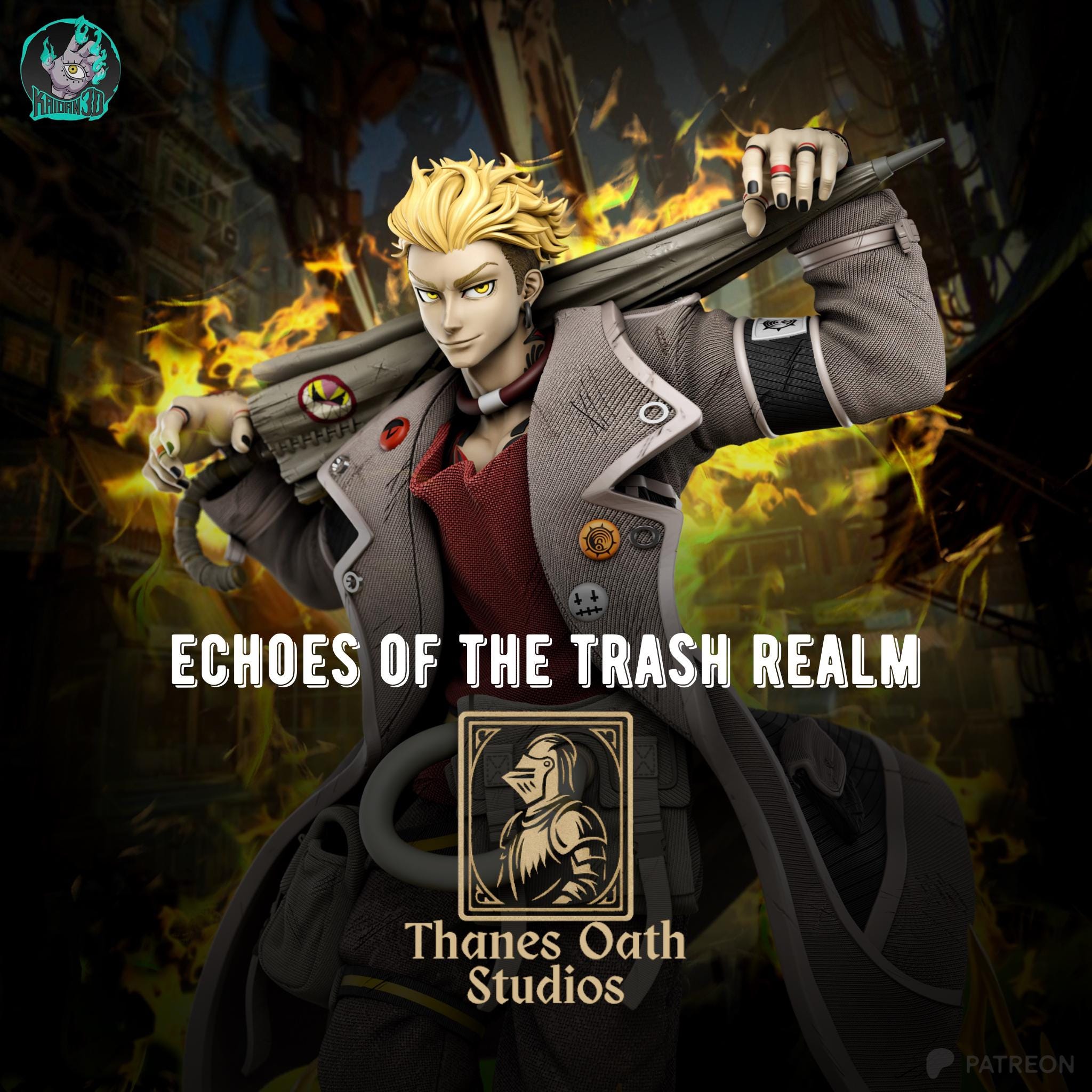 Echoes Of The Trash Realm - Post Apocalyptic Relic Fighter Enjin Resin Figure 16K