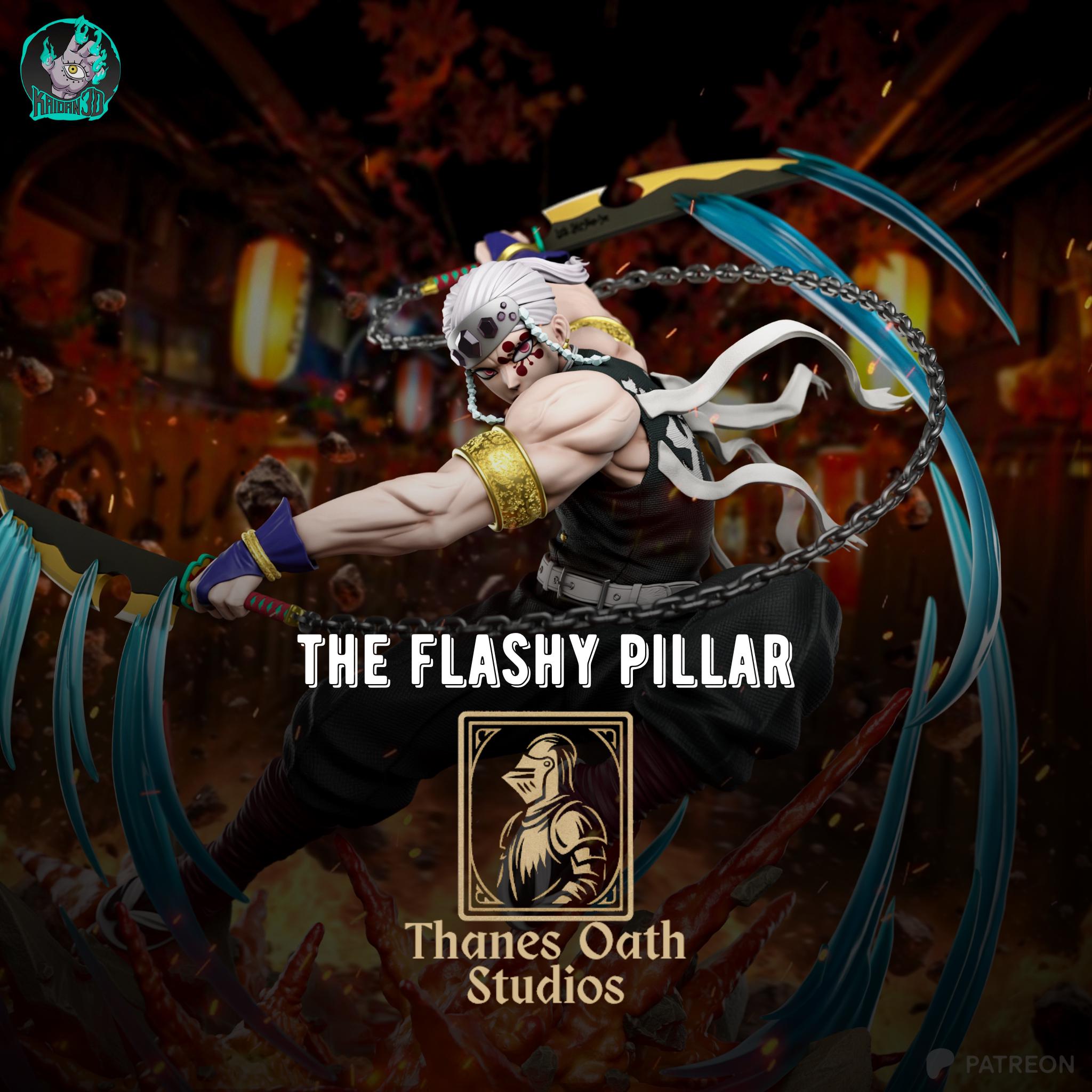 The Flashy Pillar - Anime Master Ninja Monster Slayer Tengen Uzui Resin Figure 16K