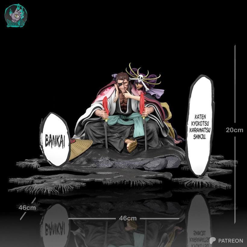 The Wanderin Captain - Anime Samurai Battle Petal Warrior Kyoraku Shunsui Resin Figure 16K