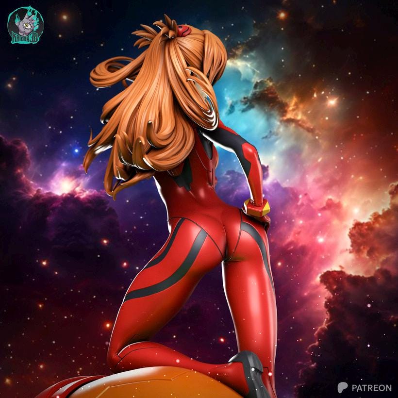 Red Unit Pilot - Anime Pilot Crimson Valkyrie Asuka Langley Resin Figure 16K