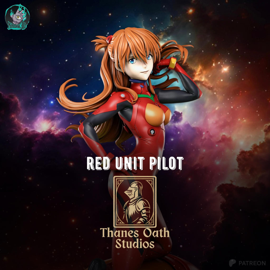 Red Unit Pilot - Anime Pilot Crimson Valkyrie Asuka Langley Resin Figure 16K