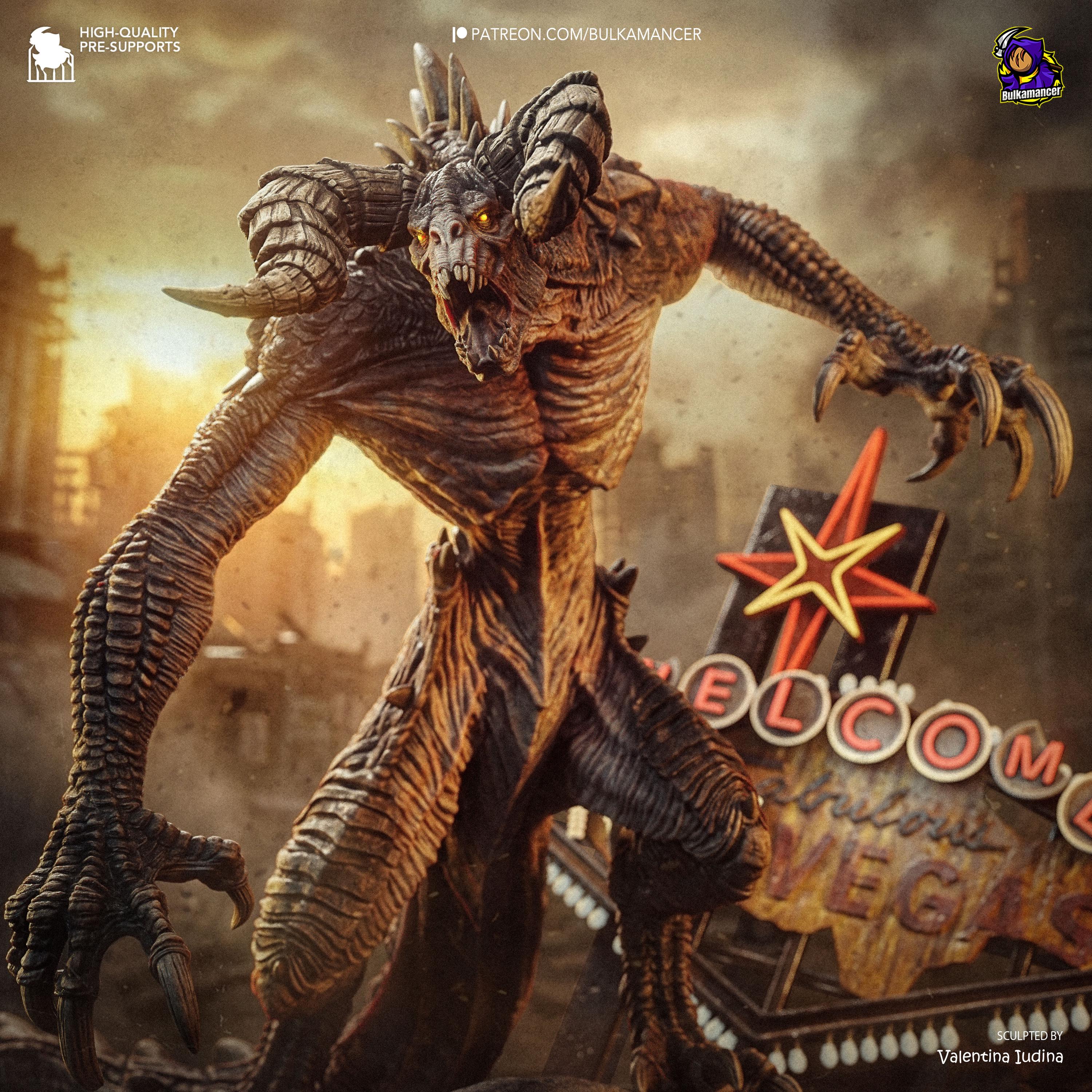 Nuclear Dreadbeast - Post Apocalyptic Wasteland Monster Deathclaw Resin Figure 16K