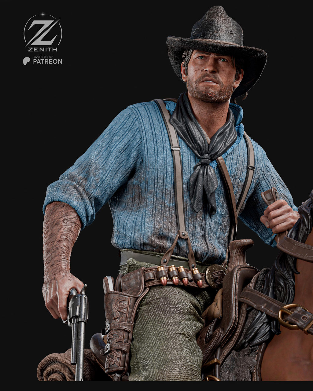 The Dying West - Western Cowboy Outlaw Gunslinger Arthur Morgan Resin Figure 16K