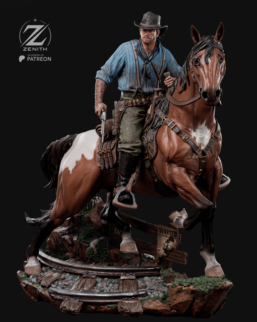 The Dying West - Western Cowboy Outlaw Gunslinger Arthur Morgan Resin Figure 16K