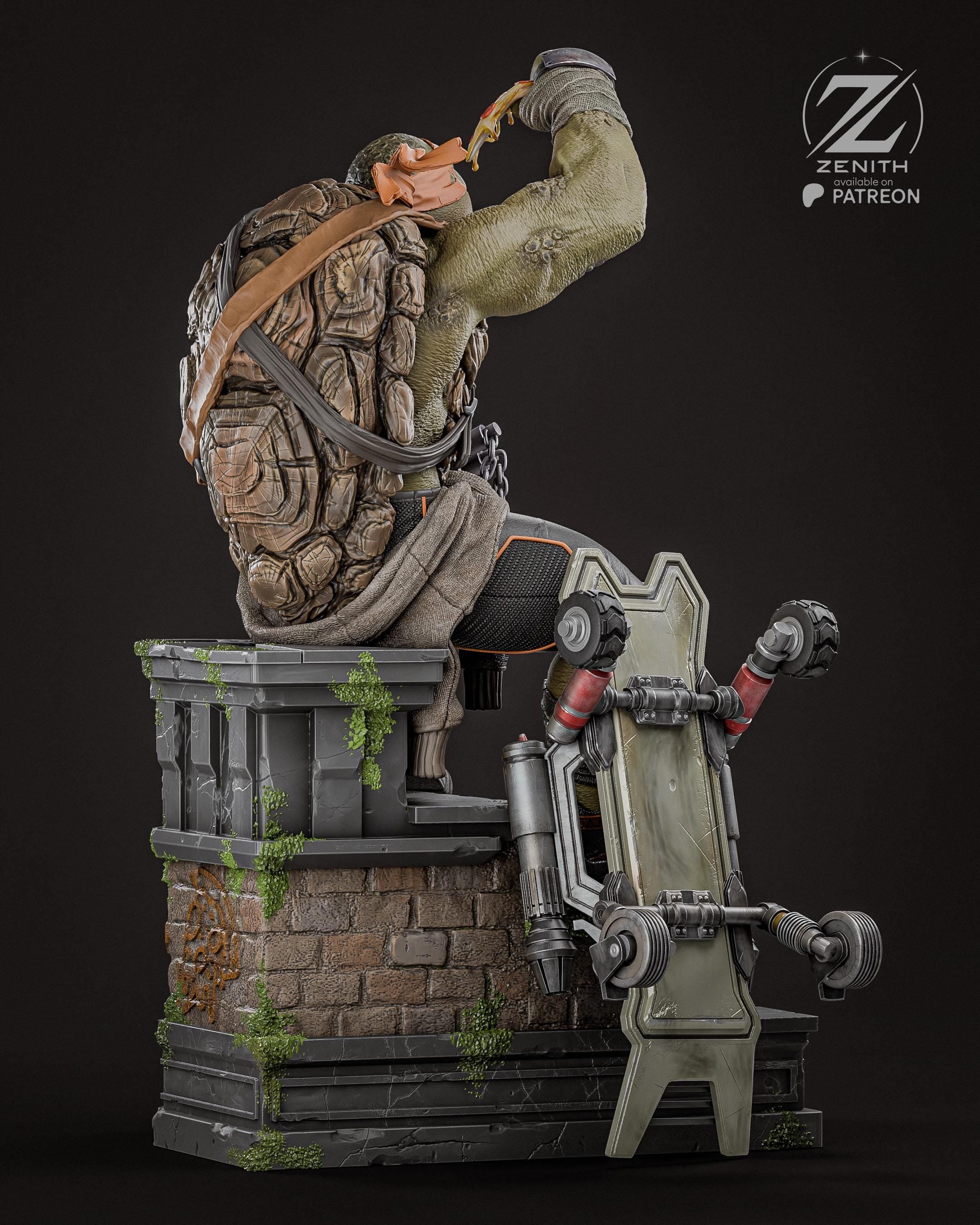 The Laughing Shadow - Ninja Turtle Comic Sewer Martial Artist Michelangelo Resin Figure 16K