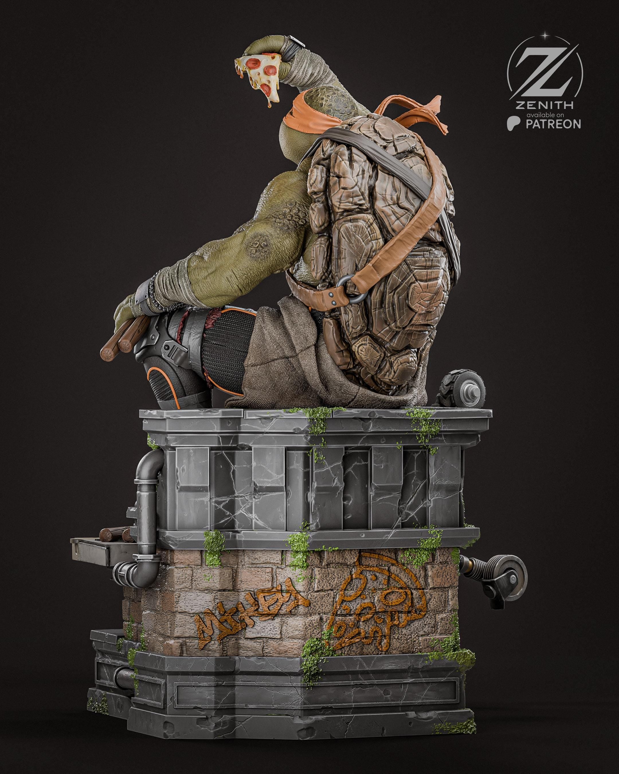 The Laughing Shadow - Ninja Turtle Comic Sewer Martial Artist Michelangelo Resin Figure 16K