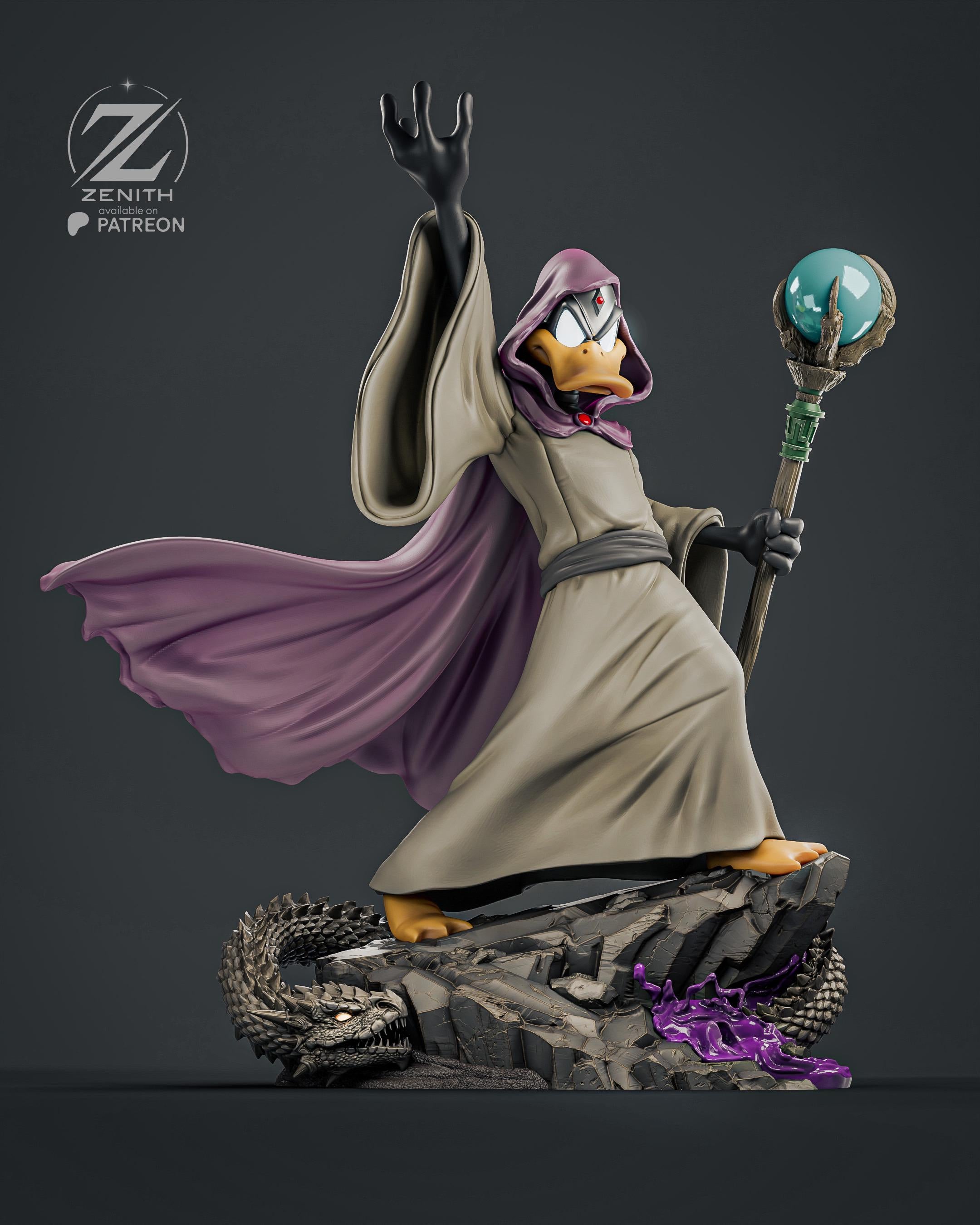 The Quackmancer - Wizard Duck Classic Cartoon Daffy Duck Resin Figure 16K