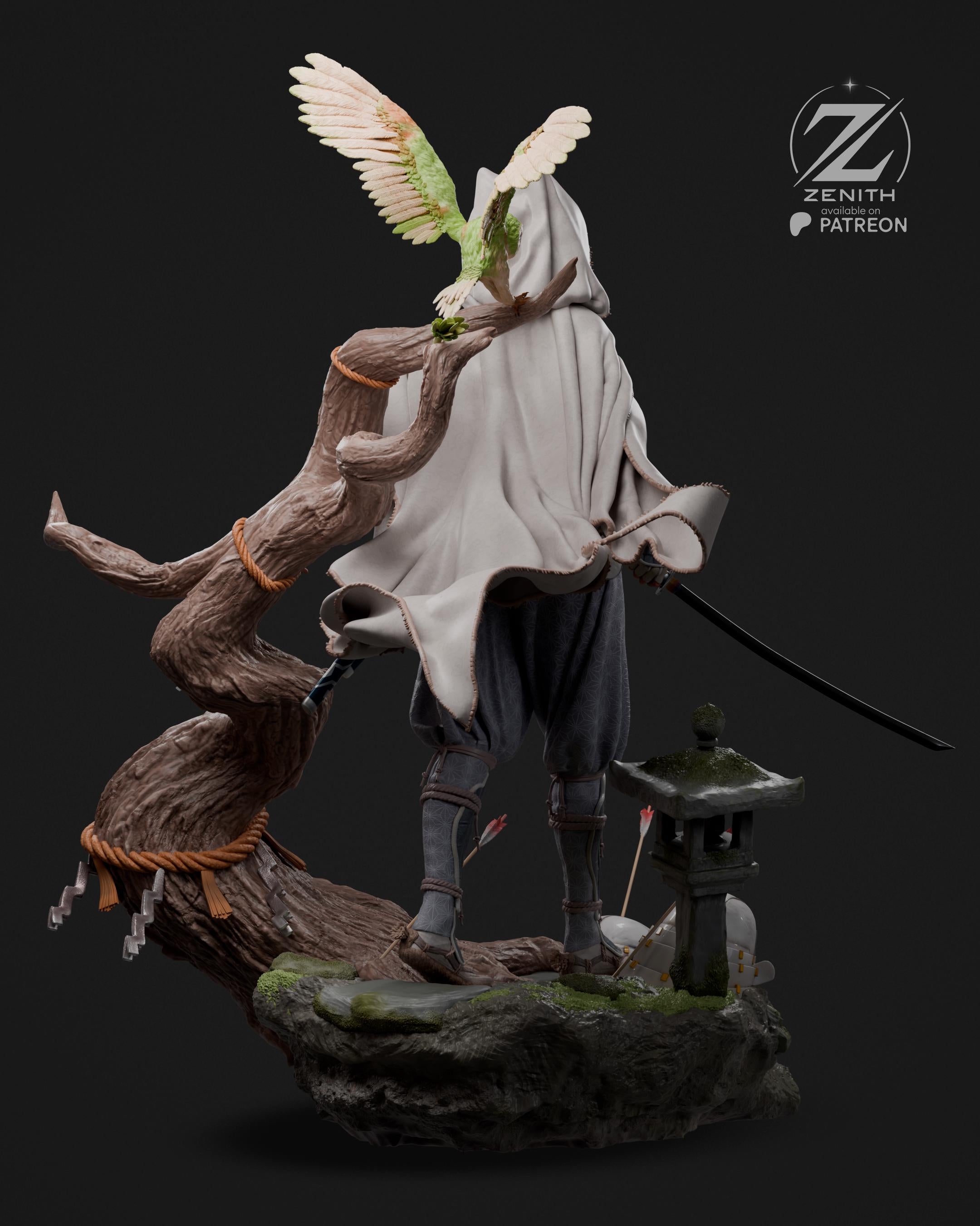 Blades Beneath The Fallen Leaves - Samurai Wanderer Dual Blade Ahsoka Tano Resin Figure 16K