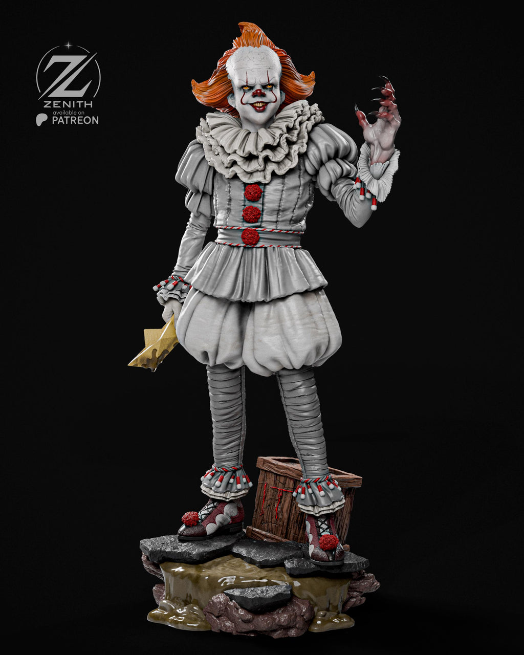 The Smile In The Drain - Clown Horror Monster Creepy Pennywise Resin Figure 16K