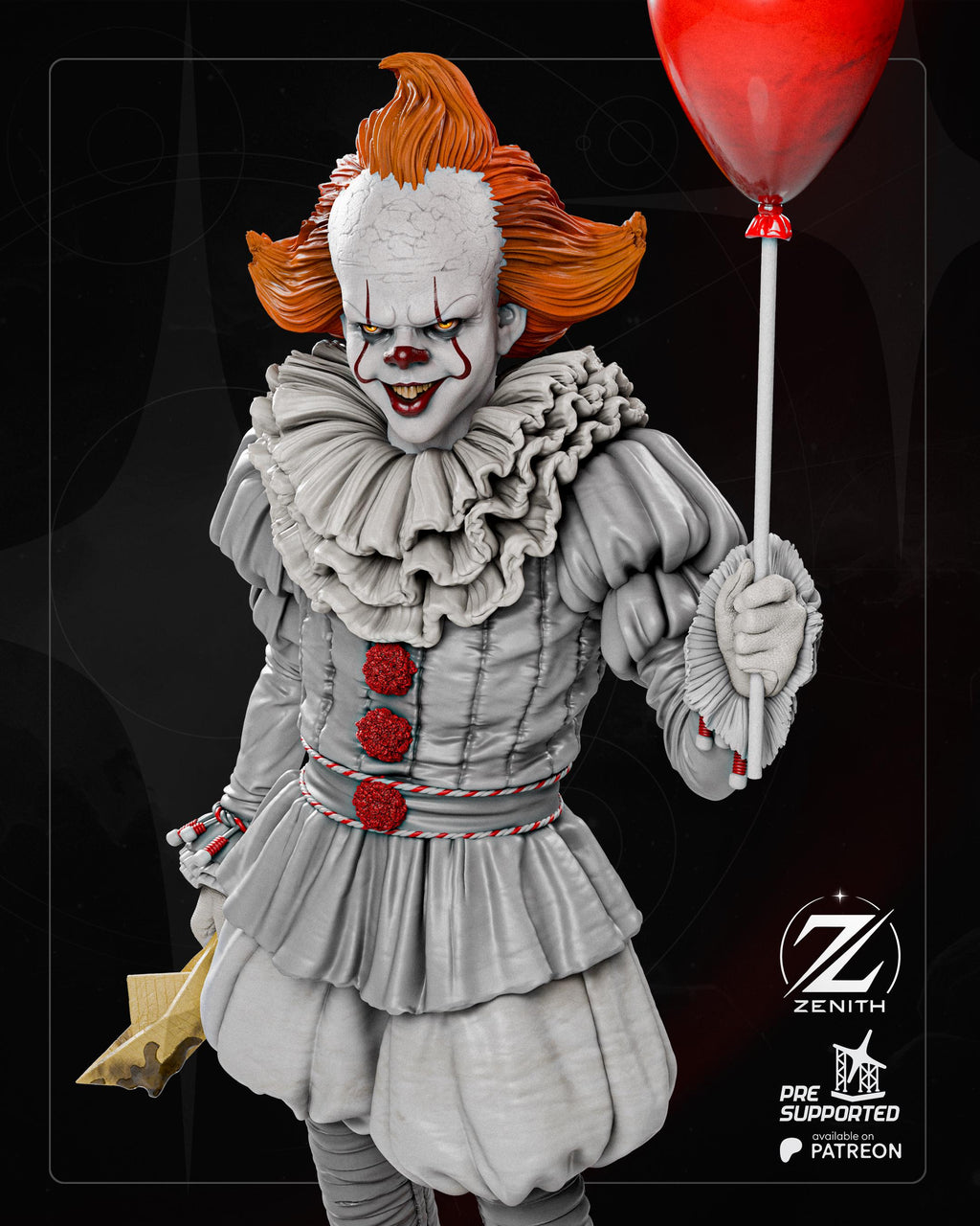 The Smile In The Drain - Clown Horror Monster Creepy Pennywise Resin Figure 16K