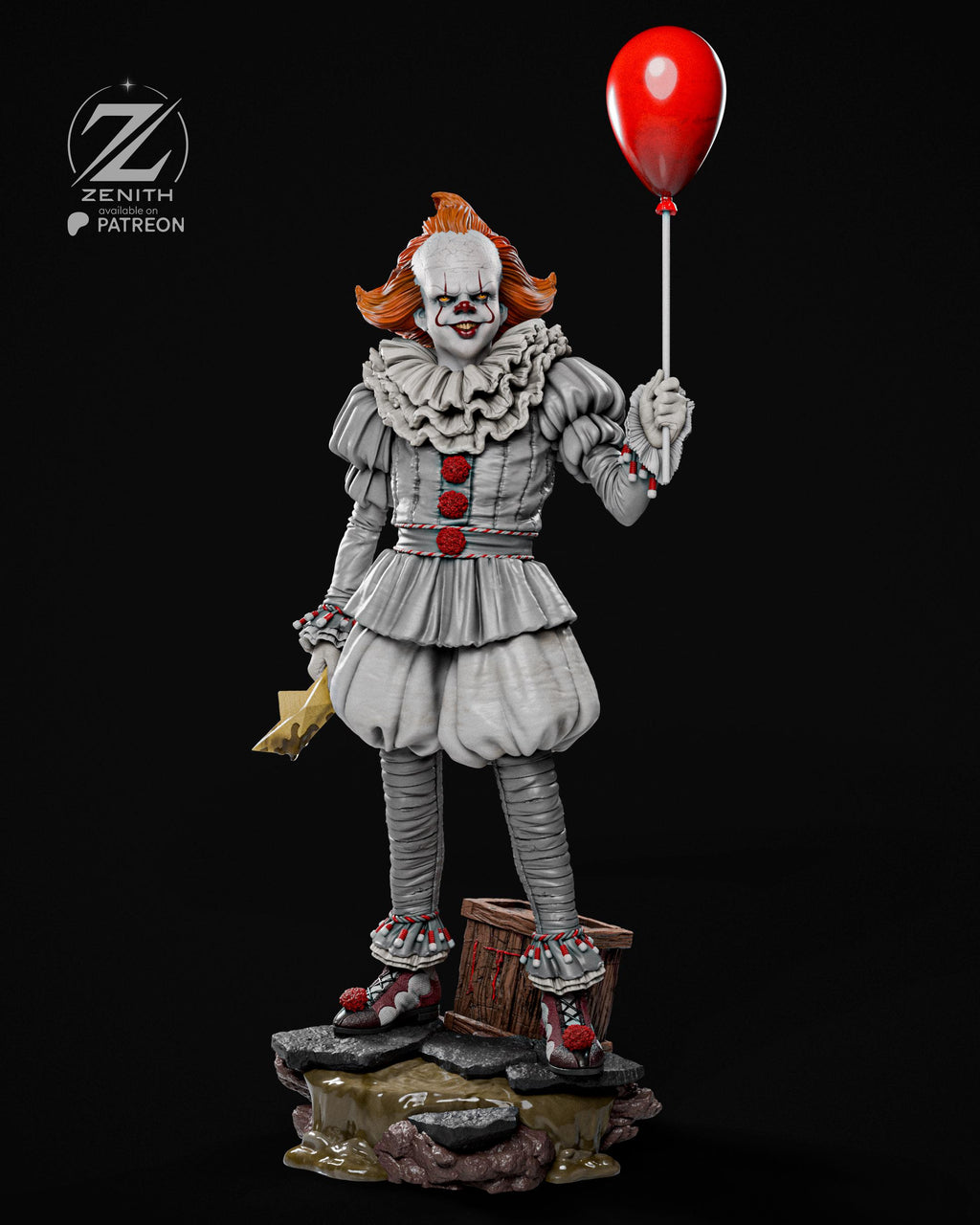 The Smile In The Drain - Clown Horror Monster Creepy Pennywise Resin Figure 16K