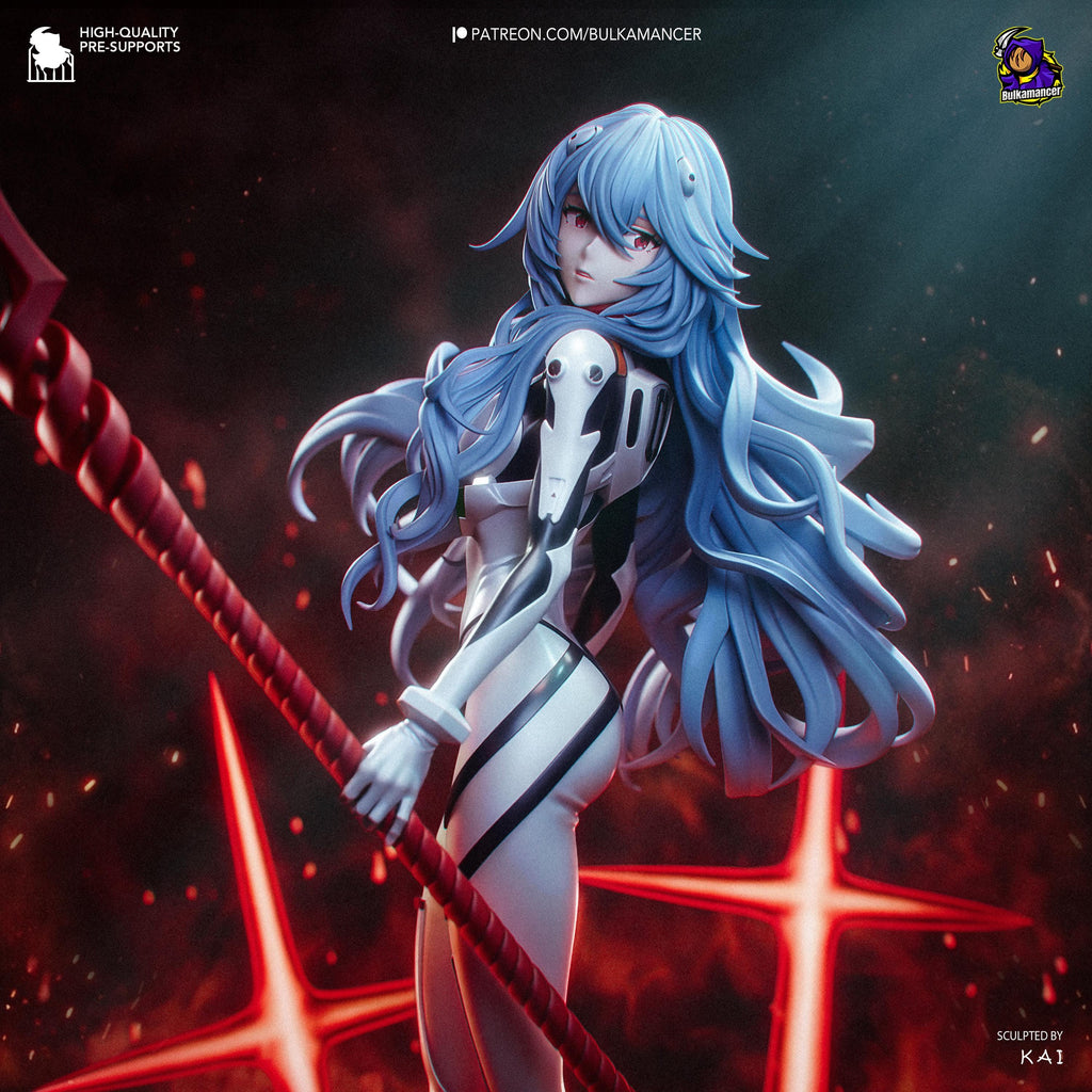Silence In Blue - Anime Display Figure Rei Ayanami Evangelion Resin Figure 16K