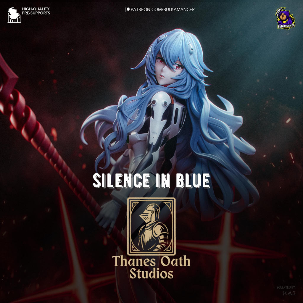 Silence In Blue - Anime Display Figure Rei Ayanami Evangelion Resin Figure 16K