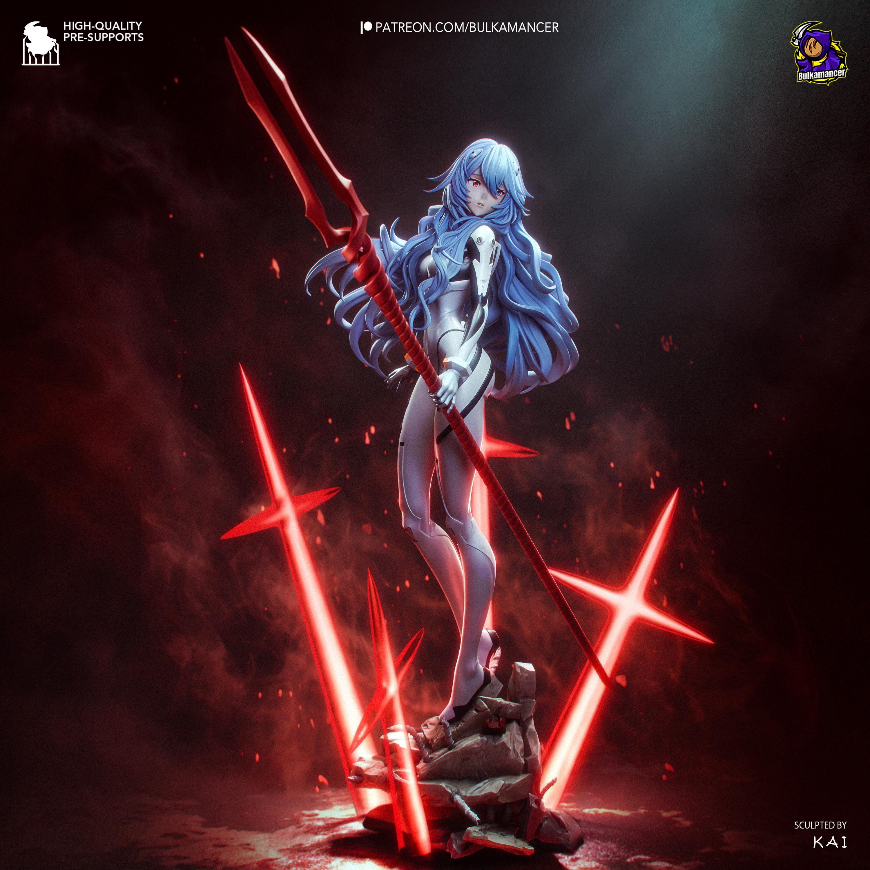 Silence In Blue - Anime Display Figure Rei Ayanami Evangelion Resin Figure 16K