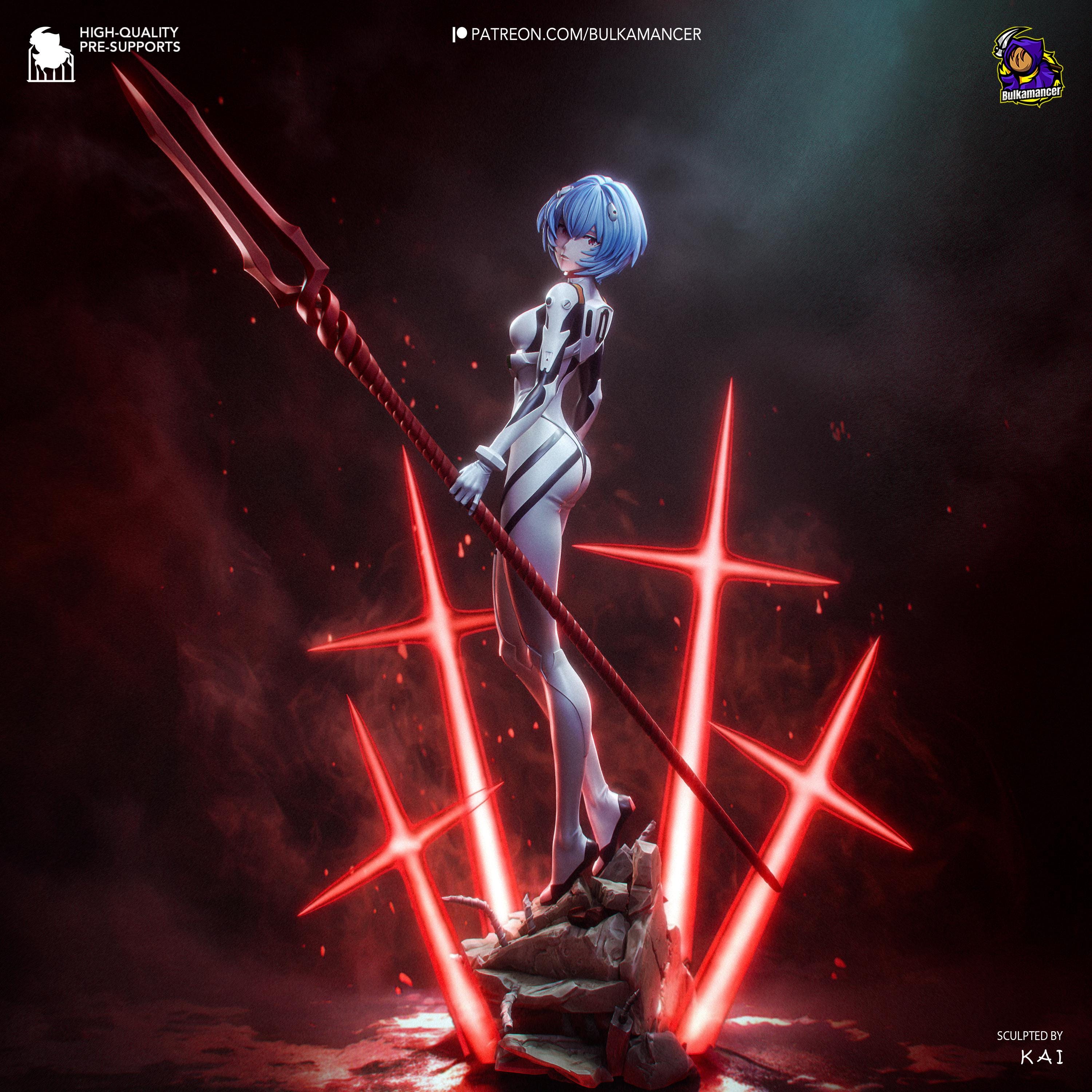 Silence In Blue - Anime Display Figure Rei Ayanami Evangelion Resin Figure 16K