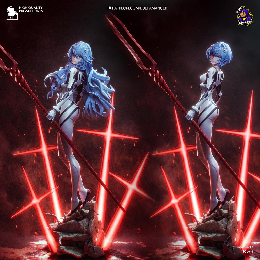 Silence In Blue - Anime Display Figure Rei Ayanami Evangelion Resin Figure 16K