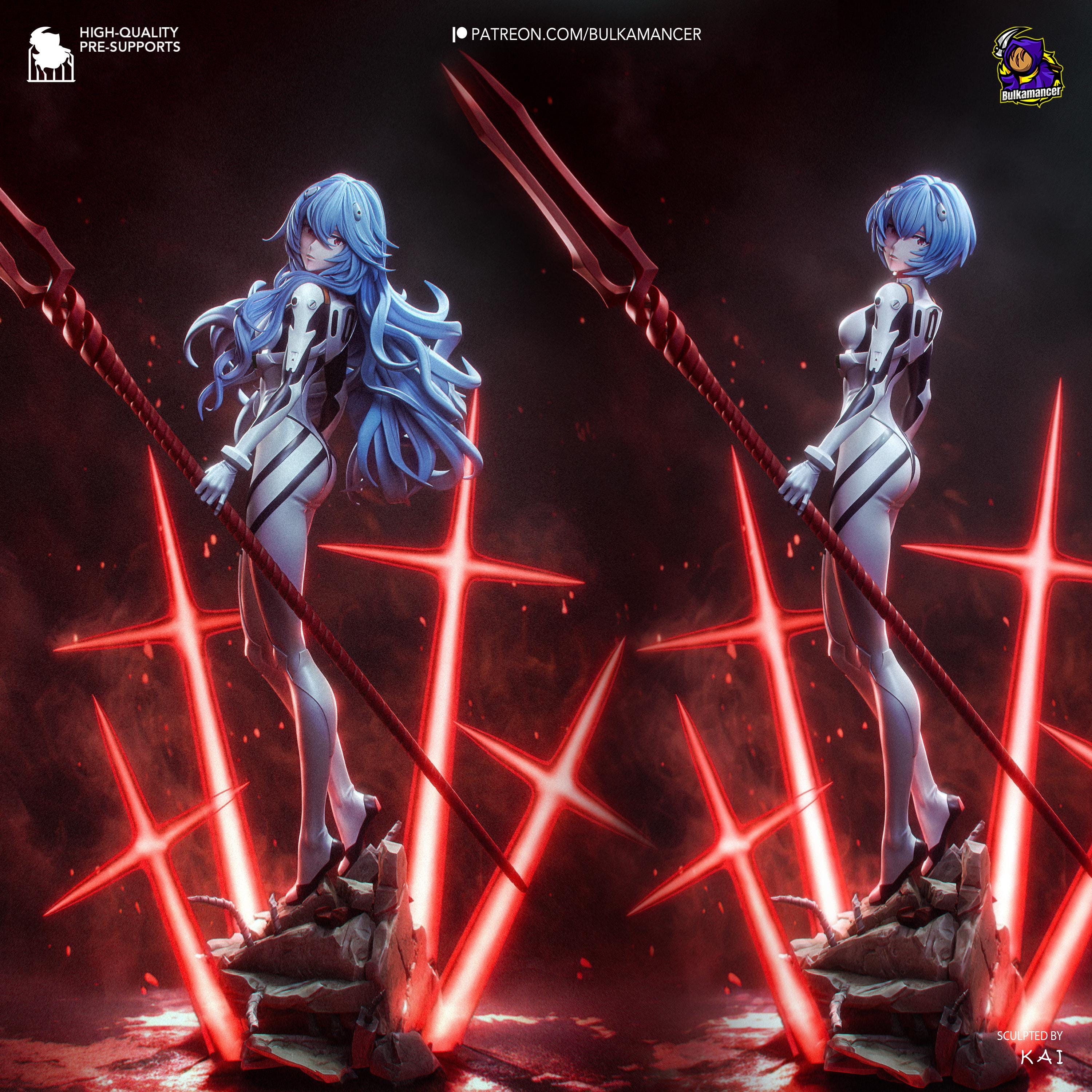 Silence In Blue - Anime Display Figure Rei Ayanami Evangelion Resin Figure 16K