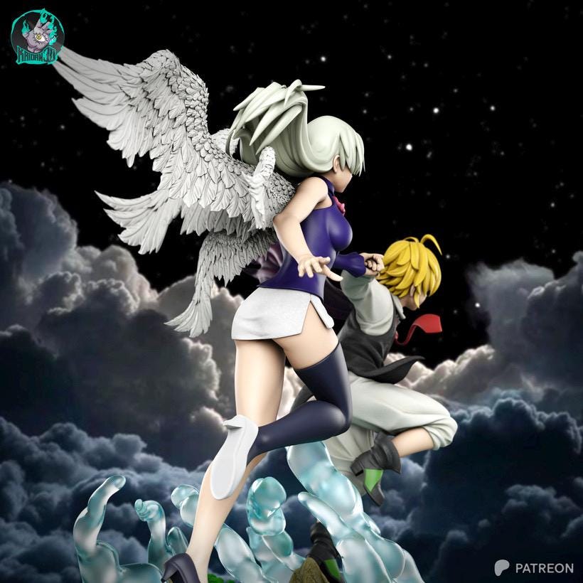 Eternal Bond - God & Goddess Anime Couple Meliodas and Elizabeth Resin Figure 16K
