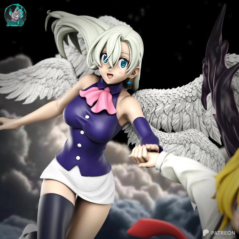Eternal Bond - God & Goddess Anime Couple Meliodas and Elizabeth Resin Figure 16K