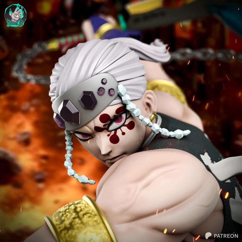 The Flashy Pillar - Anime Master Ninja Monster Slayer Tengen Uzui Resin Figure 16K