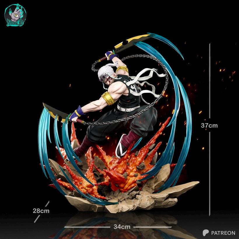 The Flashy Pillar - Anime Master Ninja Monster Slayer Tengen Uzui Resin Figure 16K