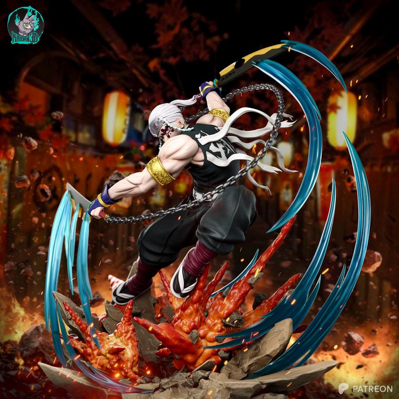 The Flashy Pillar - Anime Master Ninja Monster Slayer Tengen Uzui Resin Figure 16K