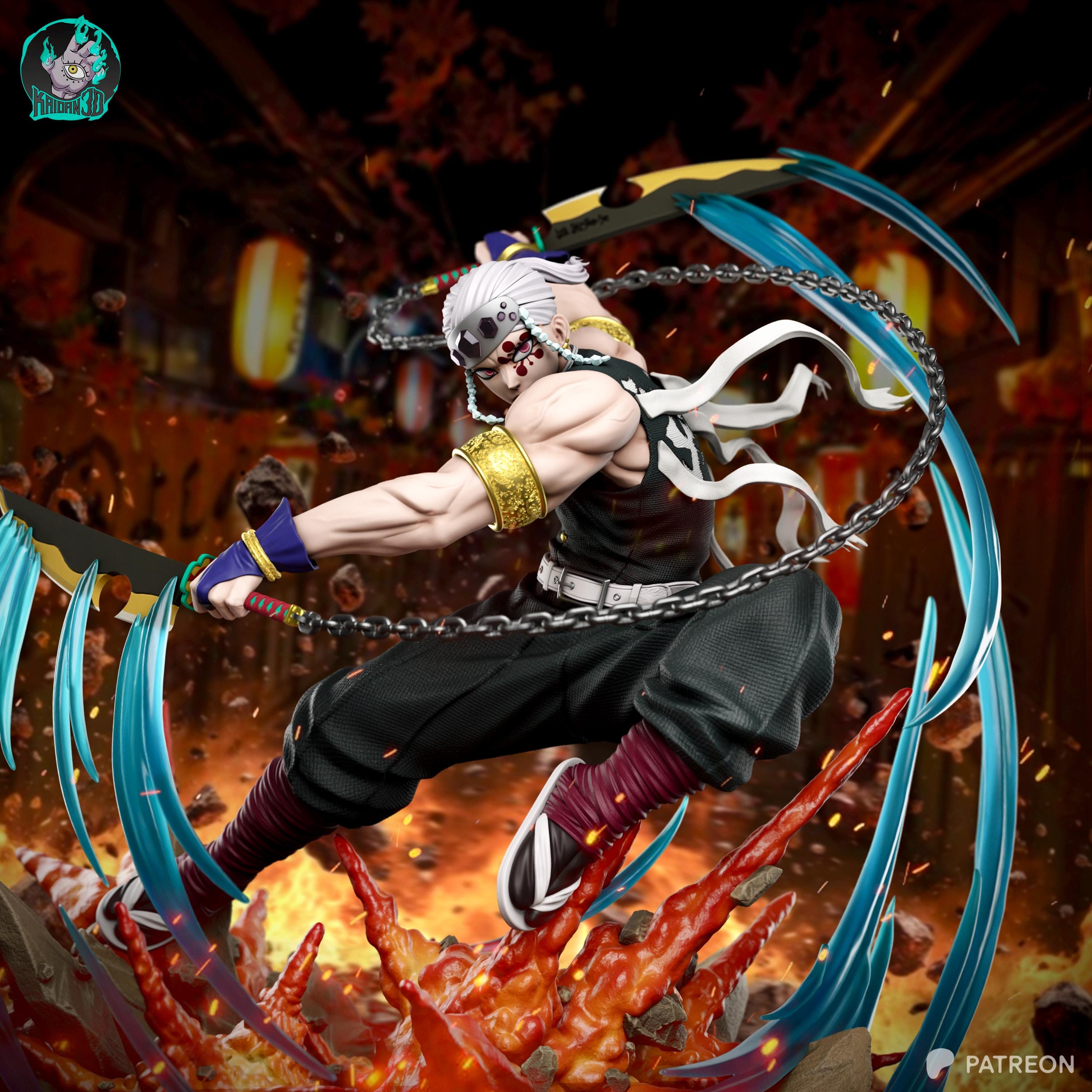 The Flashy Pillar - Anime Master Ninja Monster Slayer Tengen Uzui Resin Figure 16K
