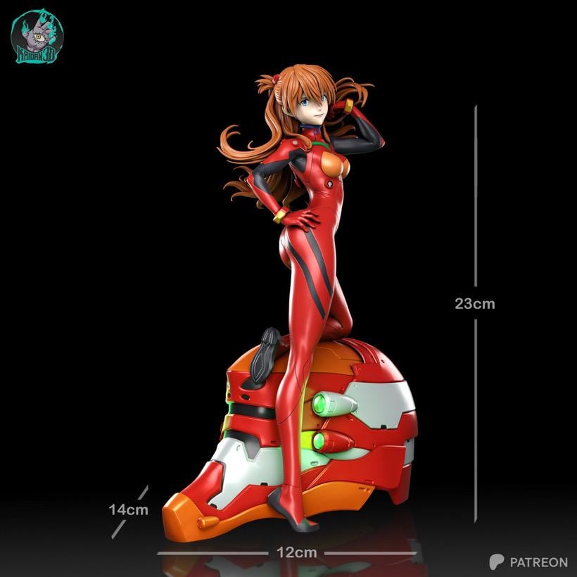 Red Unit Pilot - Anime Pilot Crimson Valkyrie Asuka Langley Resin Figure 16K