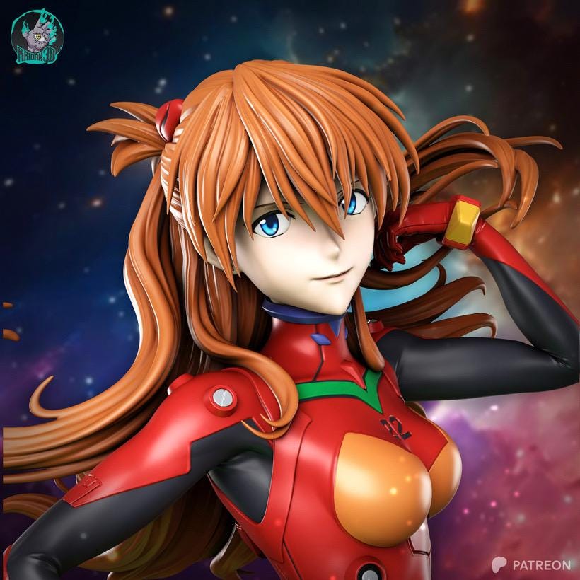 Red Unit Pilot - Anime Pilot Crimson Valkyrie Asuka Langley Resin Figure 16K