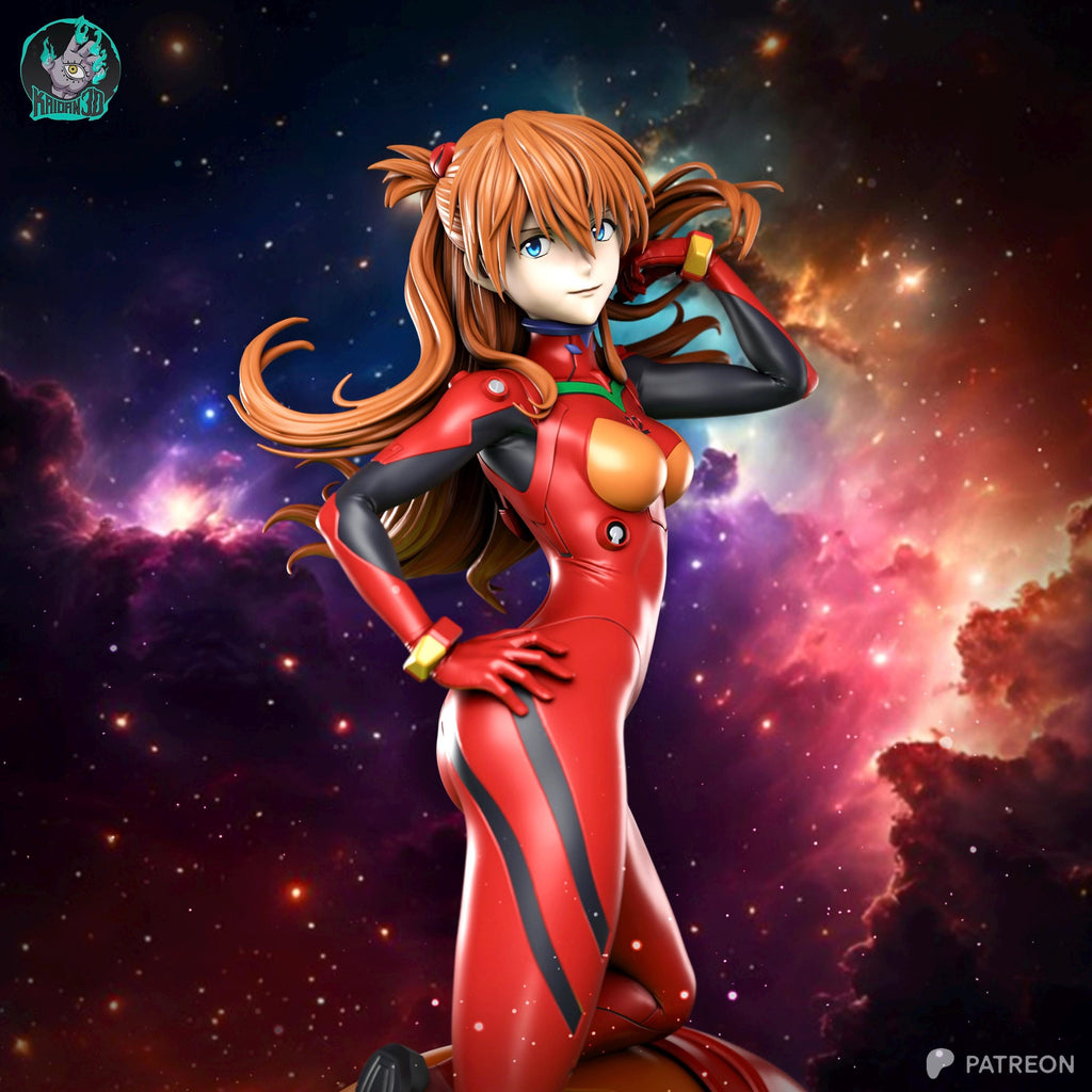 Red Unit Pilot - Anime Pilot Crimson Valkyrie Asuka Langley Resin Figure 16K