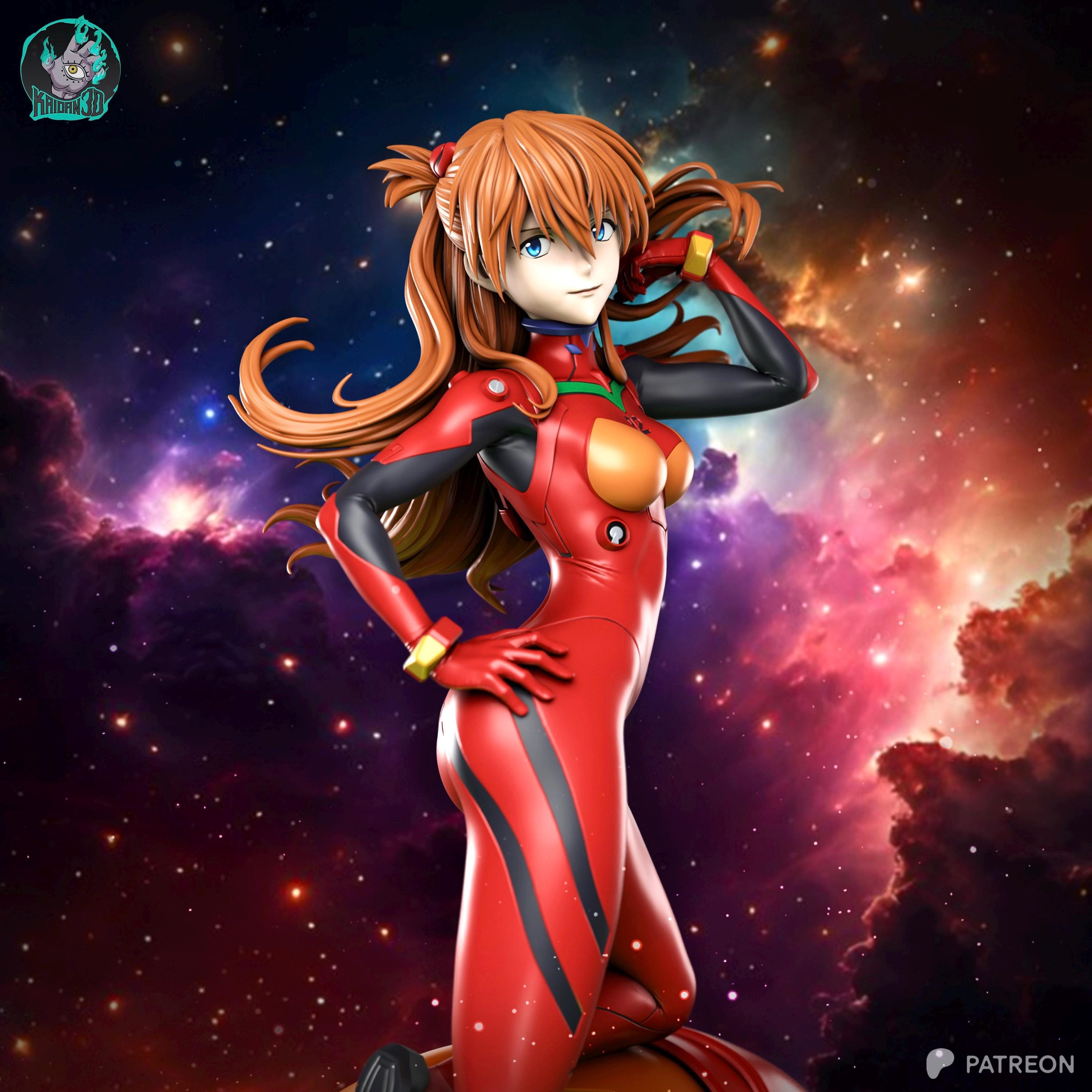 Red Unit Pilot - Anime Pilot Crimson Valkyrie Asuka Langley Resin Figure 16K
