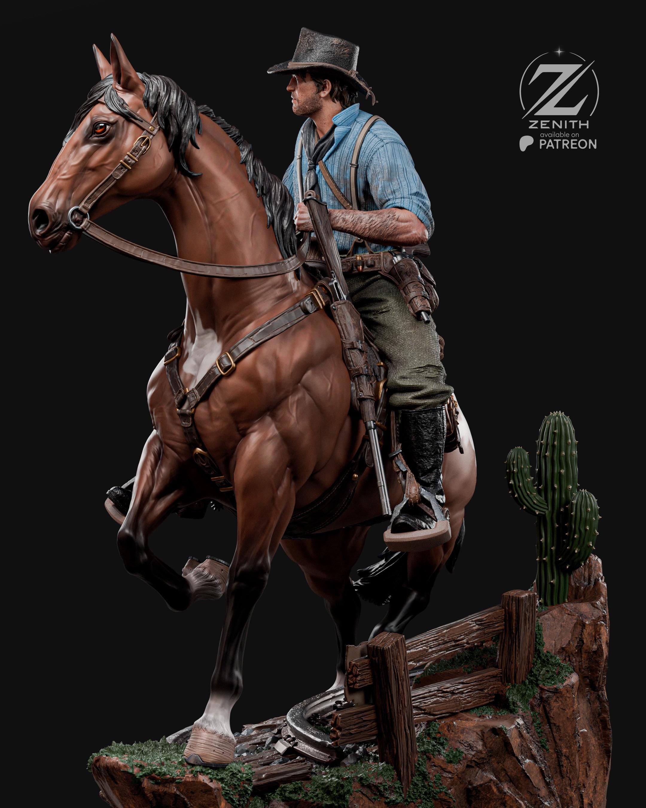 The Dying West - Western Cowboy Outlaw Gunslinger Arthur Morgan Resin Figure 16K