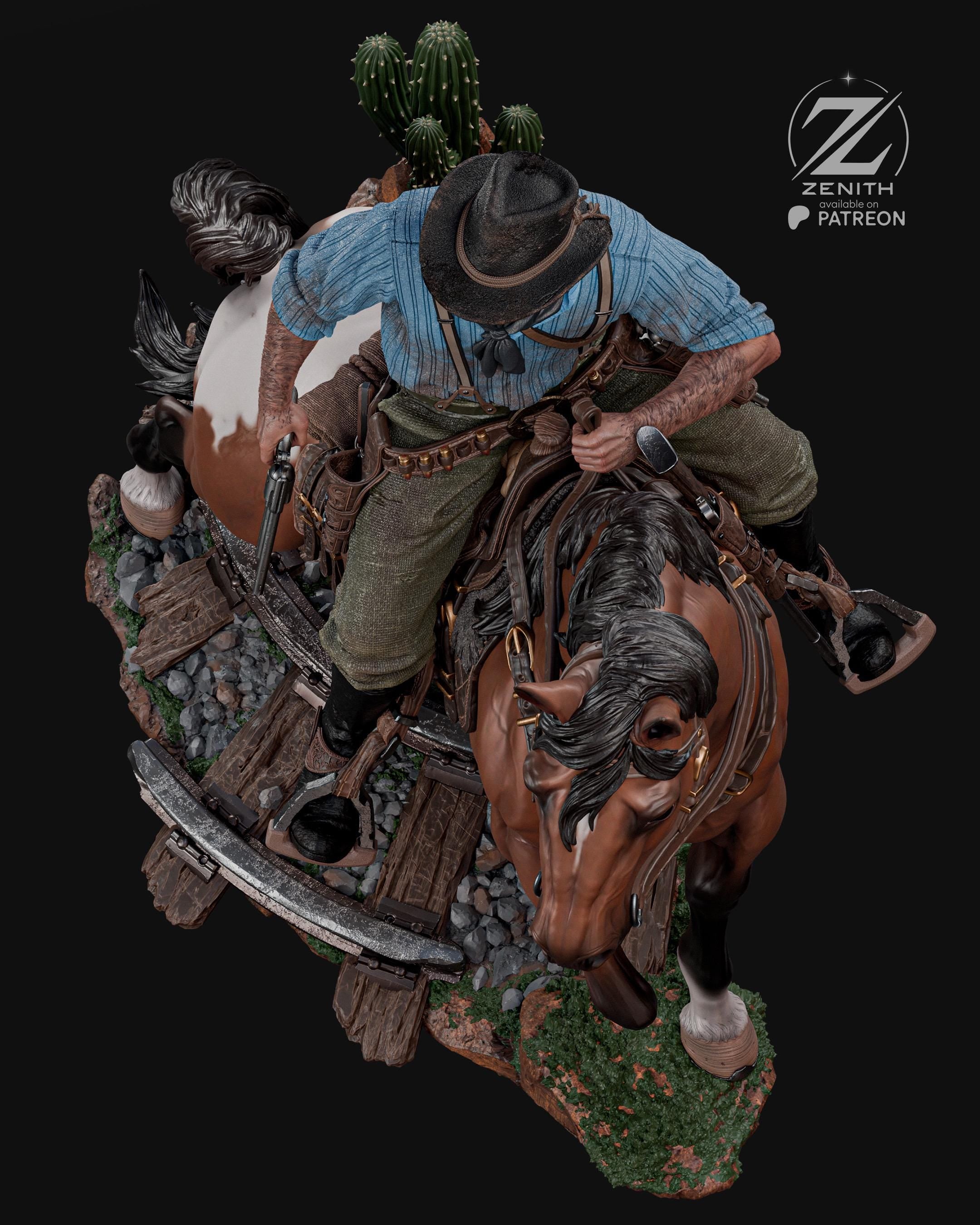 The Dying West - Western Cowboy Outlaw Gunslinger Arthur Morgan Resin Figure 16K
