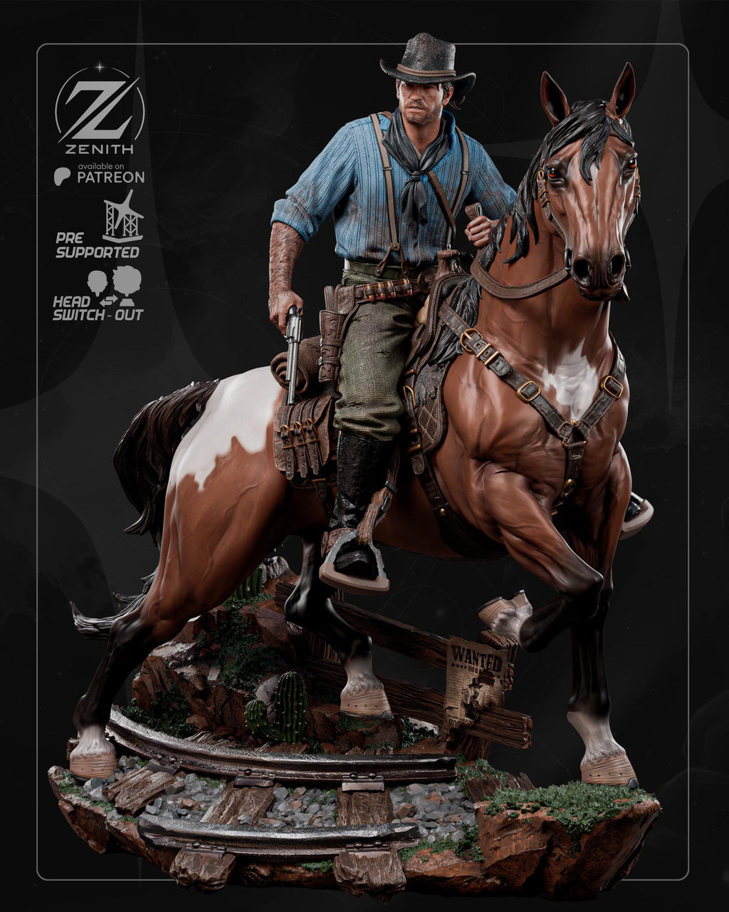 The Dying West - Western Cowboy Outlaw Gunslinger Arthur Morgan Resin Figure 16K