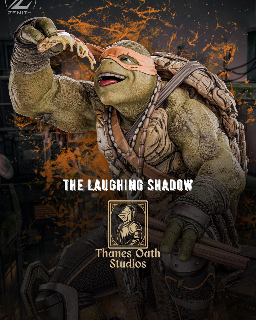 The Laughing Shadow - Ninja Turtle Comic Sewer Martial Artist Michelangelo Resin Figure 16K