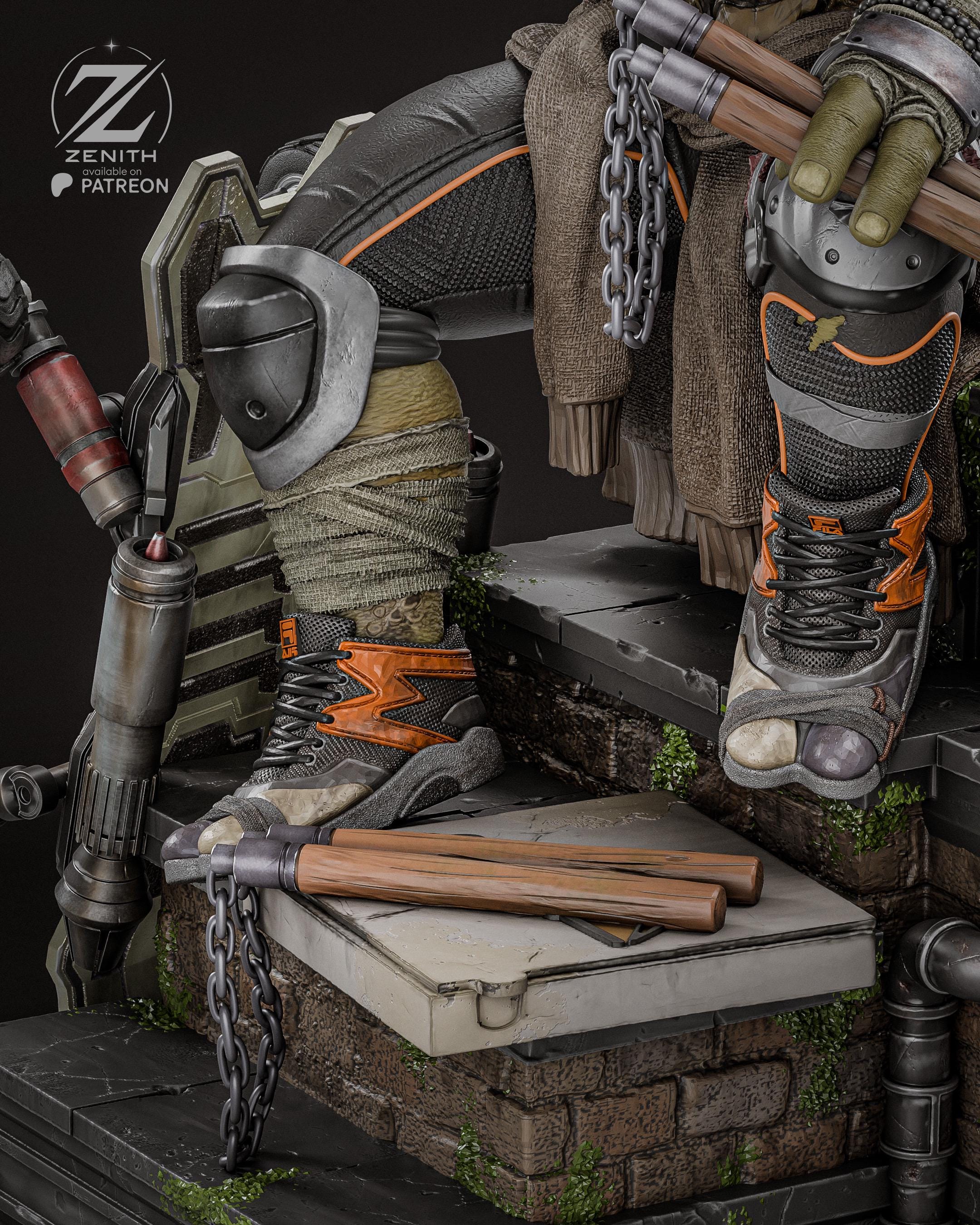 The Laughing Shadow - Ninja Turtle Comic Sewer Martial Artist Michelangelo Resin Figure 16K