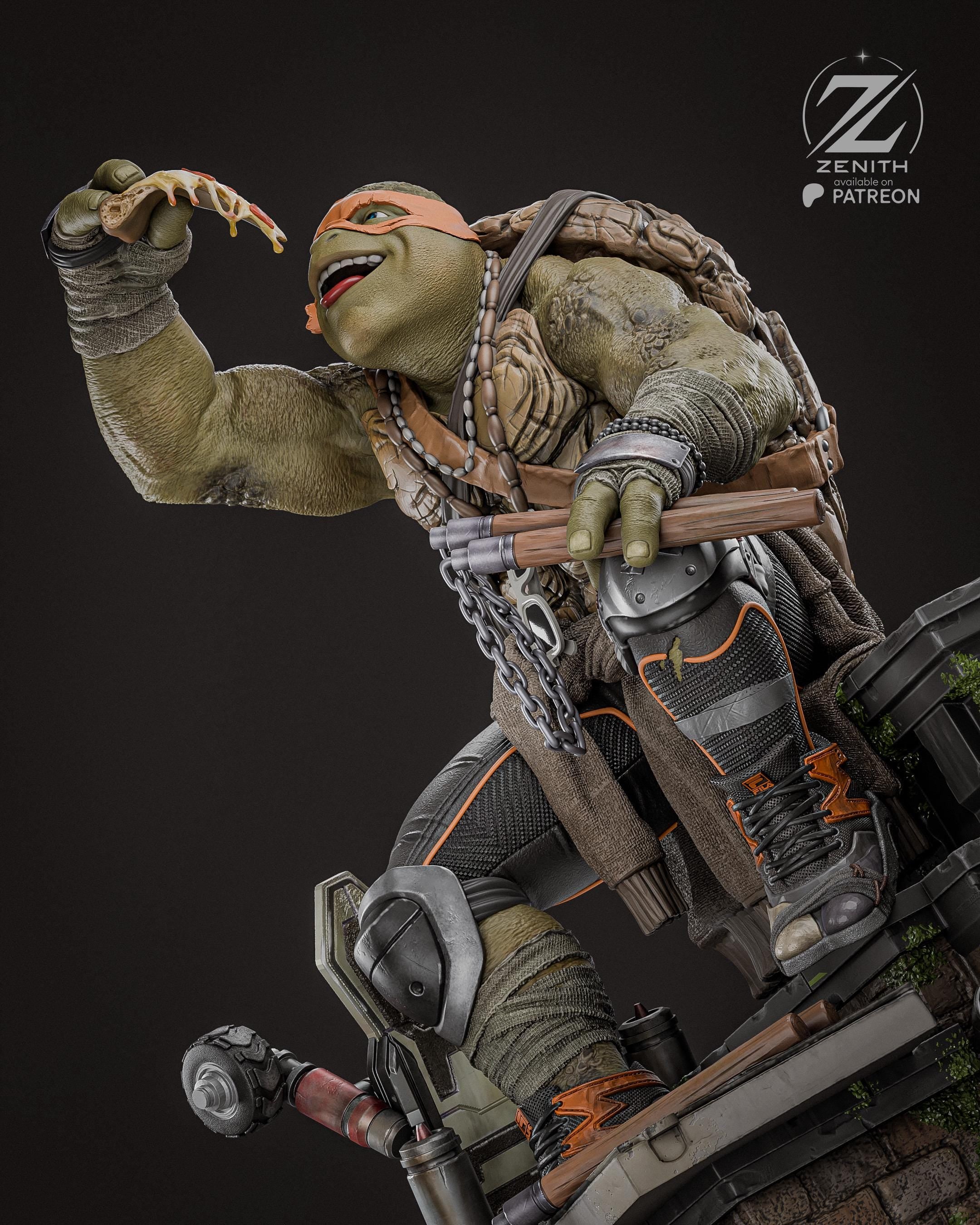 The Laughing Shadow - Ninja Turtle Comic Sewer Martial Artist Michelangelo Resin Figure 16K
