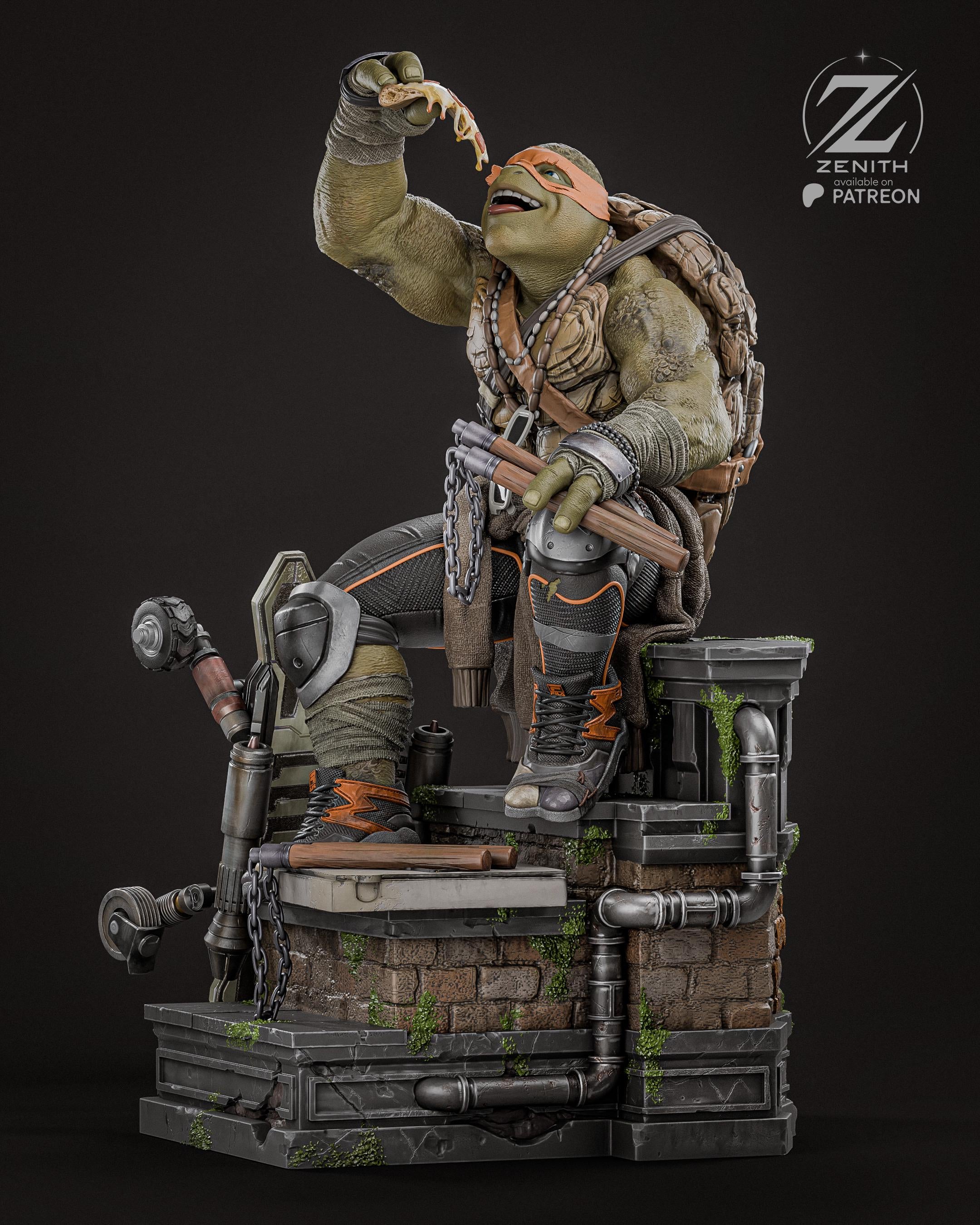 The Laughing Shadow - Ninja Turtle Comic Sewer Martial Artist Michelangelo Resin Figure 16K