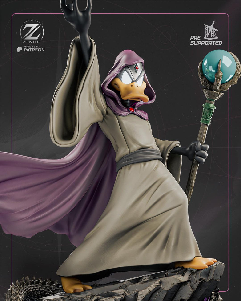 The Quackmancer - Wizard Duck Classic Cartoon Daffy Duck Resin Figure 16K