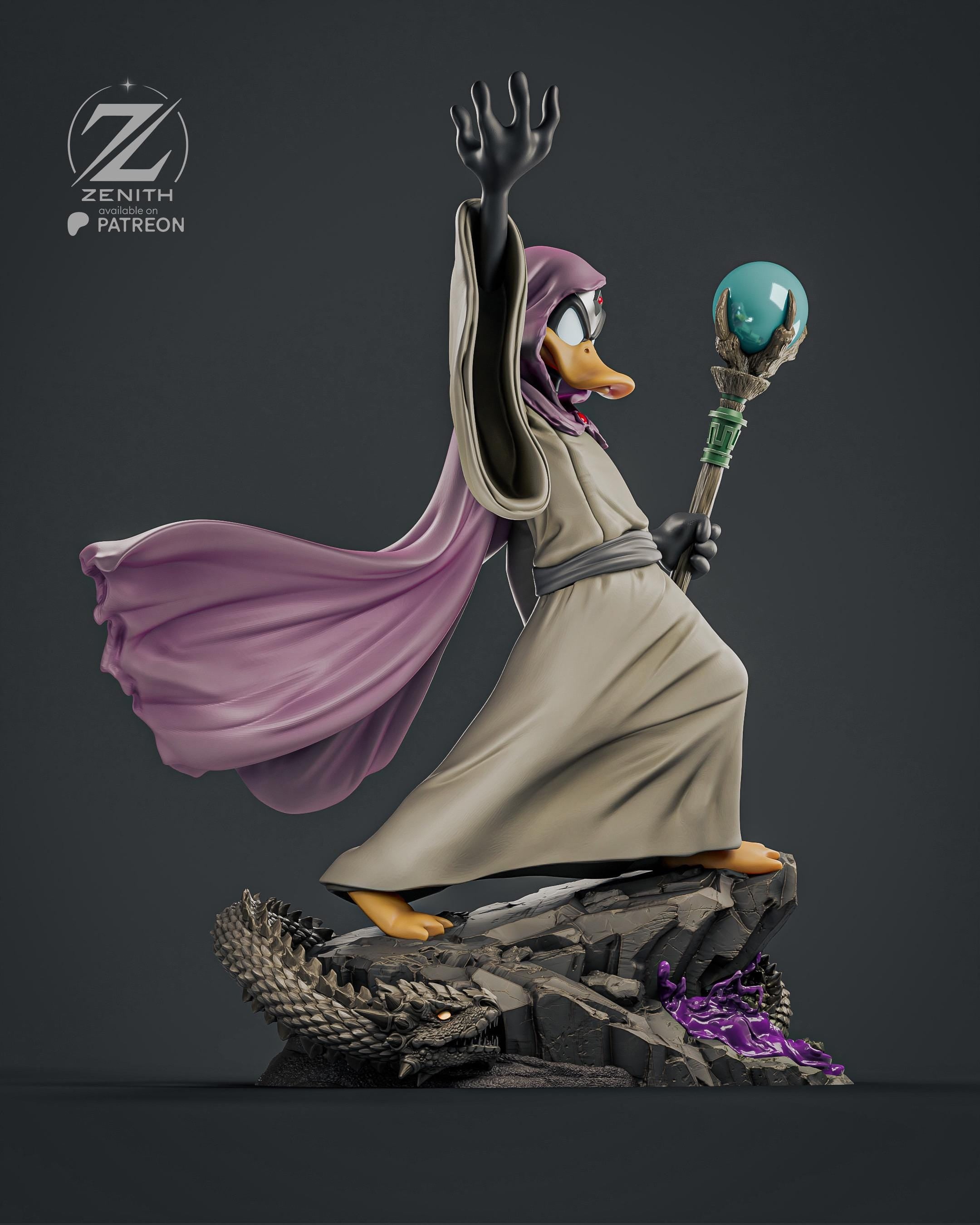 The Quackmancer - Wizard Duck Classic Cartoon Daffy Duck Resin Figure 16K